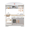 Cocina de Madera Cusset Gris y Blanco