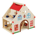 Casa de Muñeca de Madera Clásica con Muebles