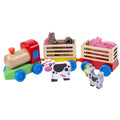 Tren de Madera de Juguete con Animales de Granja
