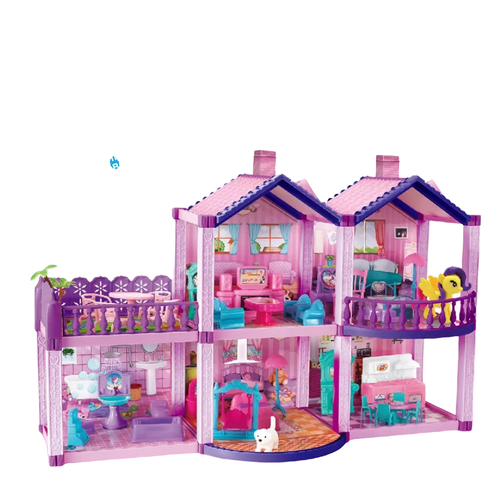 Casa de Munecas Infantil con Muebles y Animales 60x22x38 cm Otuti