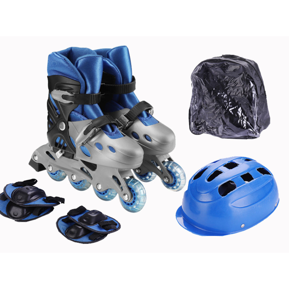 Patines Rollers Linea Casco/Rodilleras Azul 35-38 Spacezat – Otuti