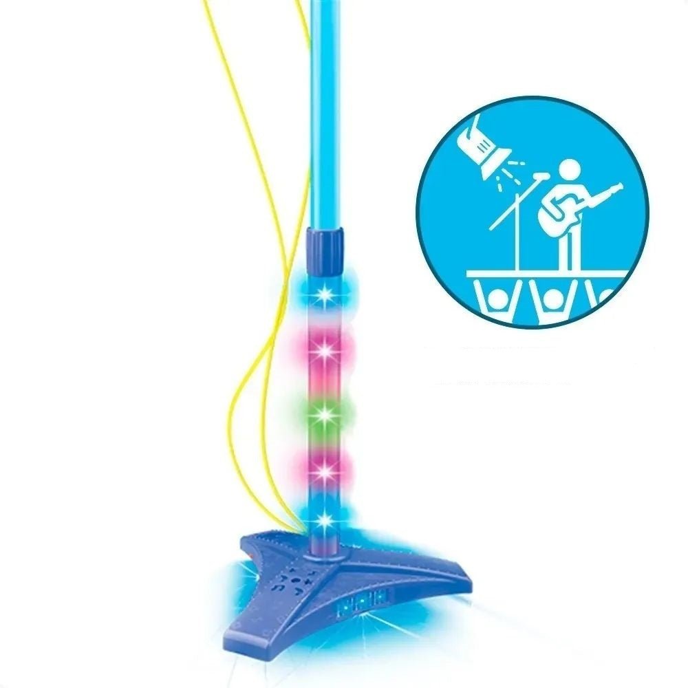 Micrófono Karaoke Infantil Doble con Luces Azul - Otuti
