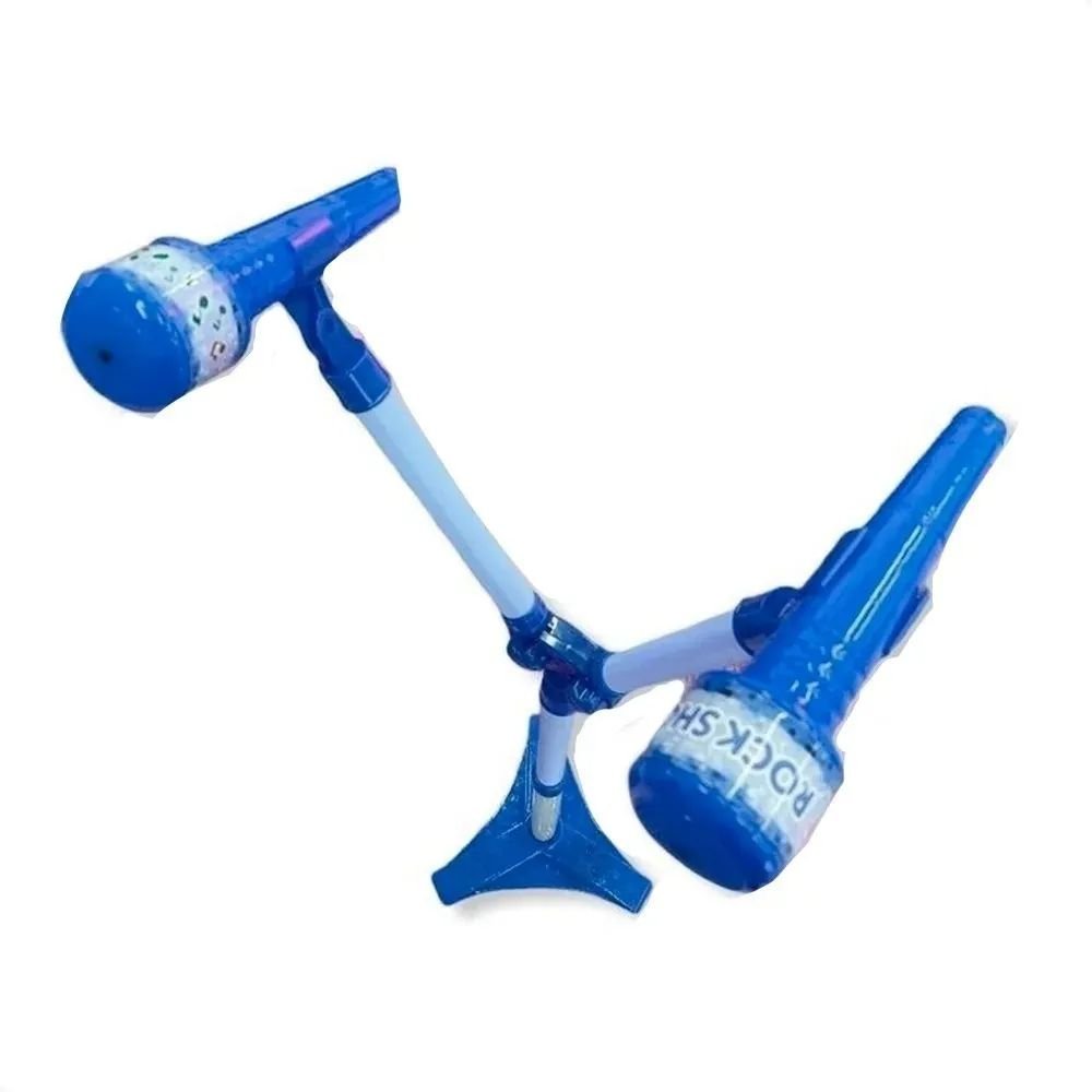 Micrófono Karaoke Infantil Doble con Luces Azul - Otuti