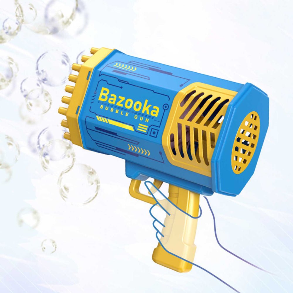 Pistola Bazooka Lanza Burbujas Multicolor Amarilla Spacezat - Otuti